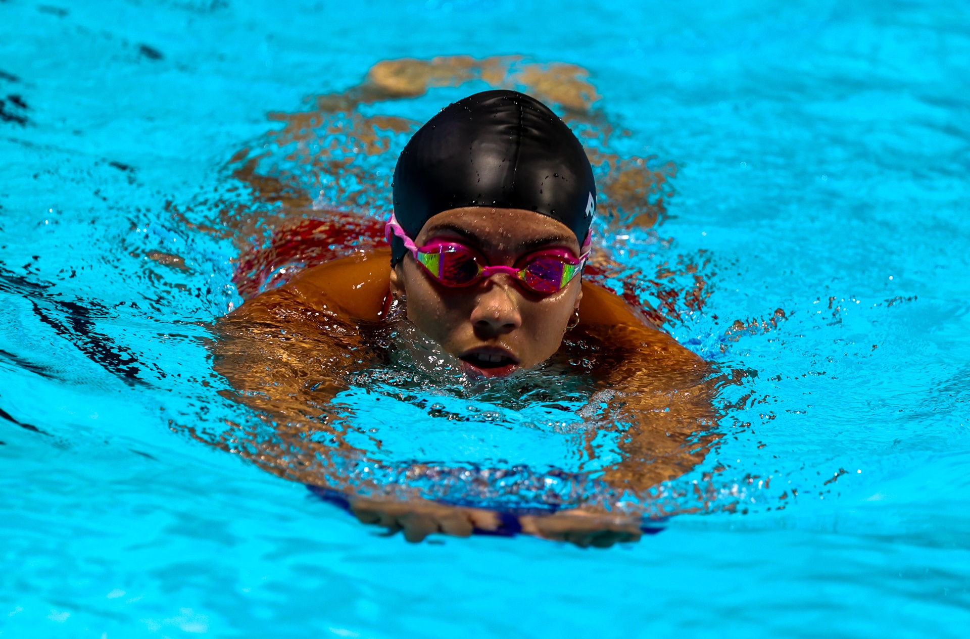 In the Pool - Swimmer competing in the breaststroke event at Paris 2024 Olympic Games